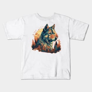 Abstract wolf Kids T-Shirt